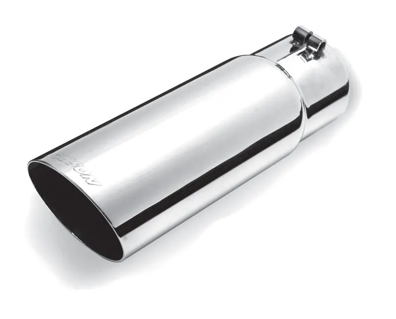 Gibson Stainless Steel Angle-Cut Exhaust Tip – 4In Outer Diameter, 3In Inlet, 12In Length 1