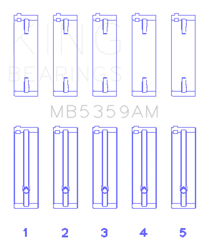 King Engine Bearings Mazda Fe 2.0L (Size +0.25Mm) Main Bearing Set 1