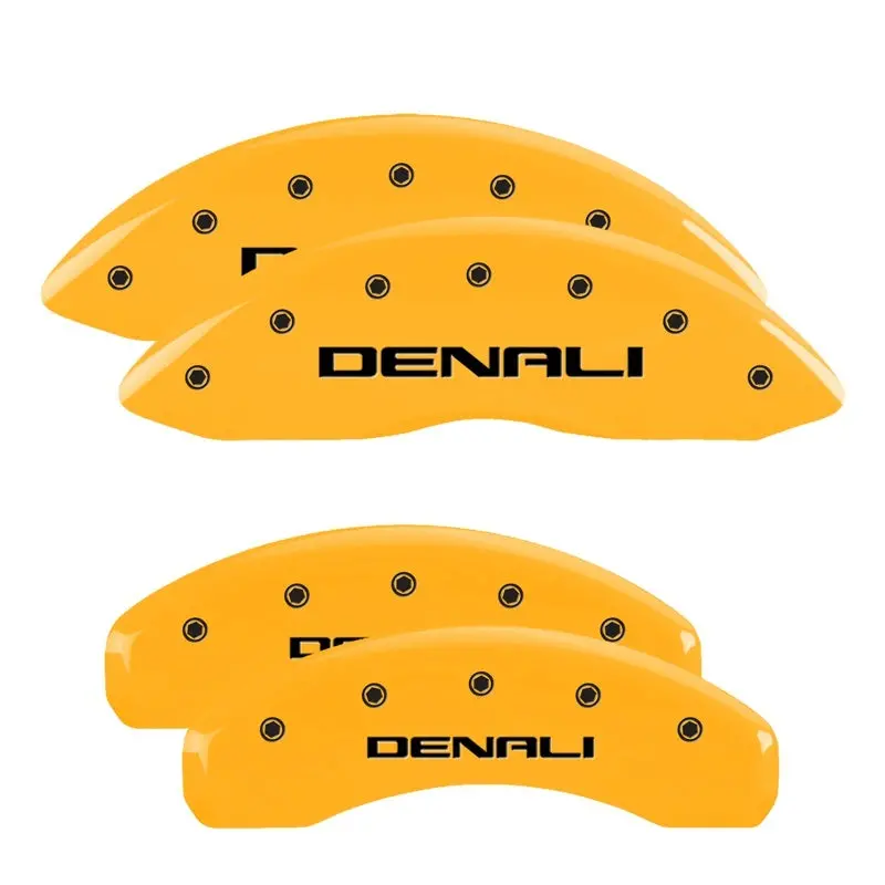 Mgp 4 Caliper Covers Engraved Front & Rear Denali Yellow Finish Black Char 2019 Gmc Sierra 1500 1