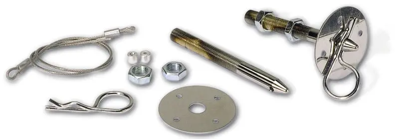 Moroso Chrome Hood Pin Kit – 7/16" Diameter, 5" Length, Steel Construction (2-Piece Set) 1