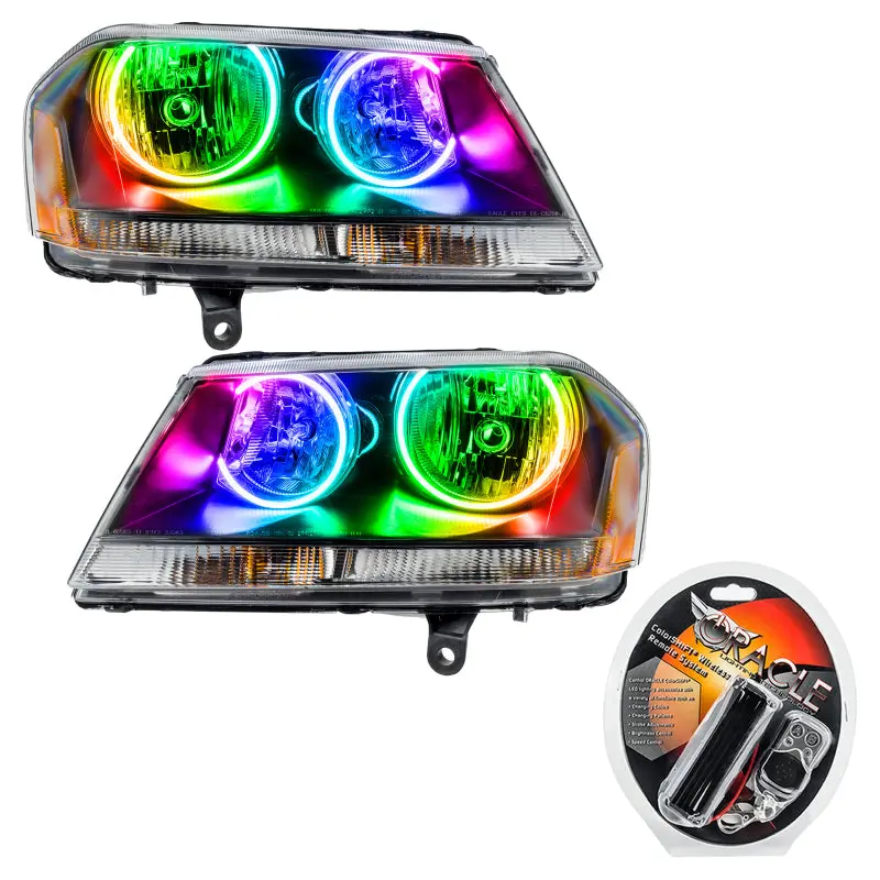 Oracle Colorshift Led Headlights – Smd Black Housing For 2008–2014 Dodge Avenger Rt 1