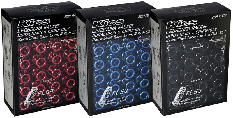 Project Kics Leggdura El53 Shell-Type Lug Nuts – 16 Black Units + 4 Locks (12×1.25Mm, 53Mm Length) 1