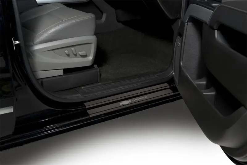 Putco Black Platinum Etched Door Sill Protectors For 2014–2018 Chevrolet Silverado Ld Regular Cab (4-Piece Set) 1