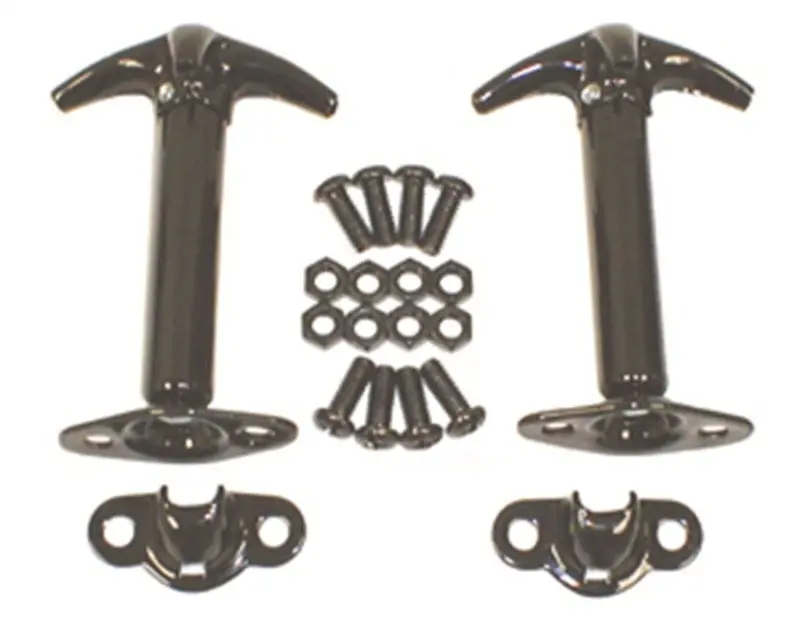 Rugged Ridge Black Hood Catch Kit For Jeep Cj & Wrangler (1941–1995) 1