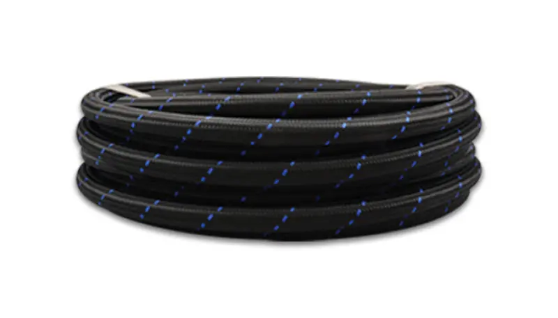 Vibrant -8 An Two-Tone Black/Blue Nylon Braided Flex Hose (20 Foot Roll) 1