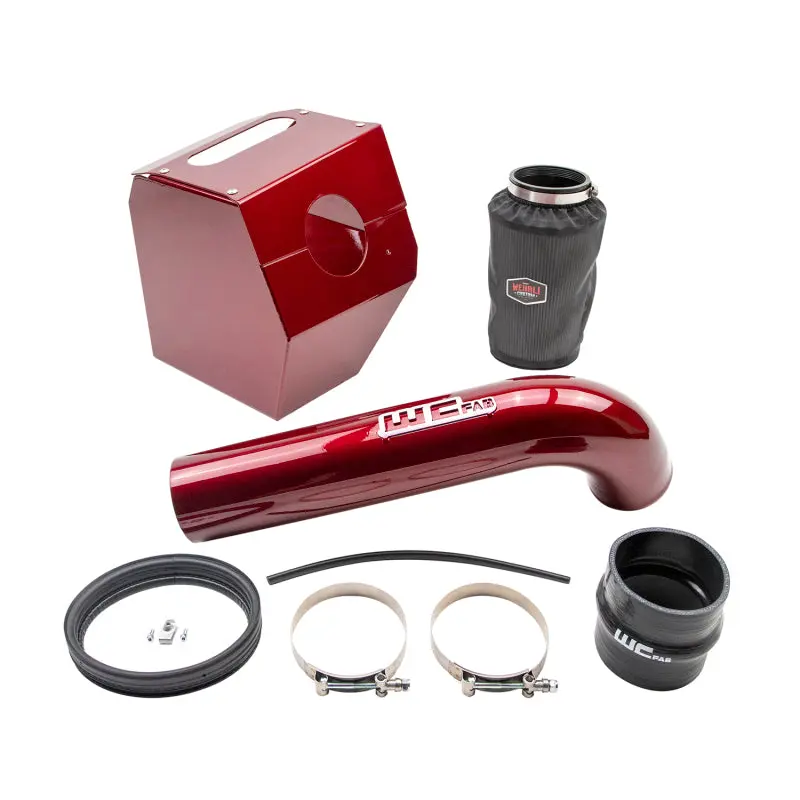 Wehrli Custom Intake Kit For 2017–2019 Chevrolet 6.6L L5P Duramax – 4In Wcfab Red Tube Design 1