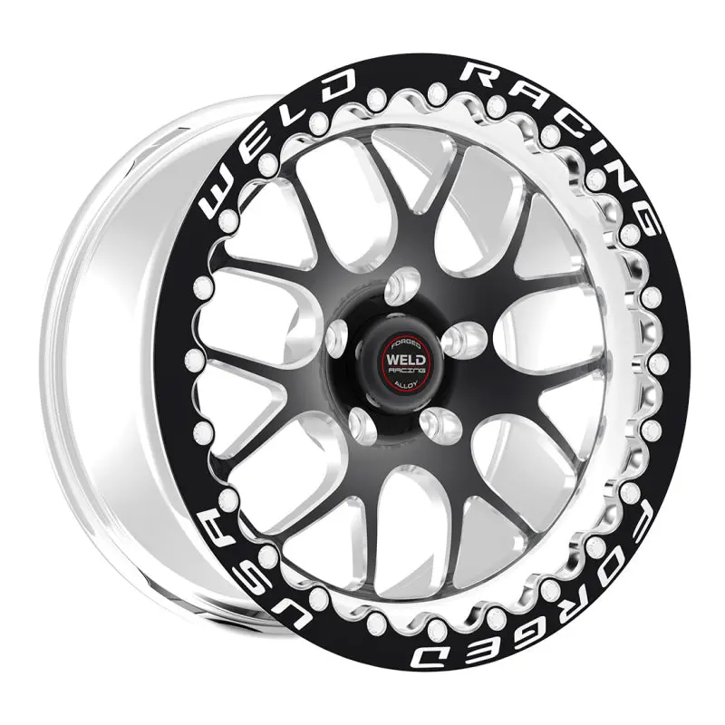 Weld S77 17X10 / 5X4.5 Bp / 7.8In. Bs Black Wheel (Medium Pad) - Black Single Beadlock Mt 1