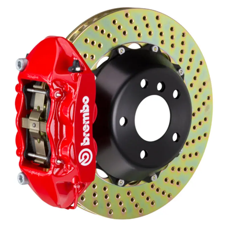 Brembo Gt Big Brake Kit For 1993–1998 Toyota Supra – Rear, 4-Piston Calipers, 380X28Mm Drilled Two-Piece Rotors (Red Finish) 1