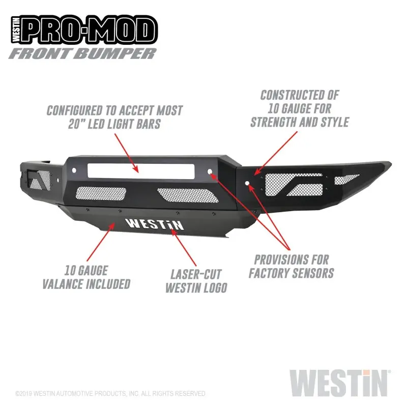 Westin Pro-Mod Front Bumper For 2019–2021 Ford Ranger – Textured Black Finish 1